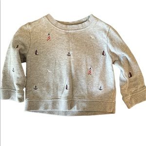 Gray nautical embroidered Janie and Jack crewneck sweatshirt